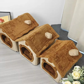 Cama Removível Lavável Quente e Peludo para Cachorro e Gato