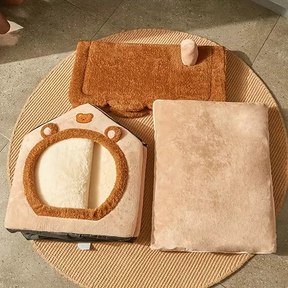 Cama Removível Lavável Quente e Peludo para Cachorro e Gato