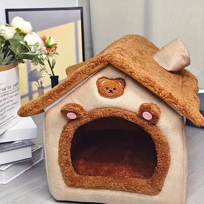 Cama Removível Lavável Quente e Peludo para Cachorro e Gato