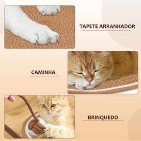 Arranhador Tapete Cama Gato Pet Animais Felino Brinquedo Relaxante Confortavel Anti Estresse Petshop Casa Divertido